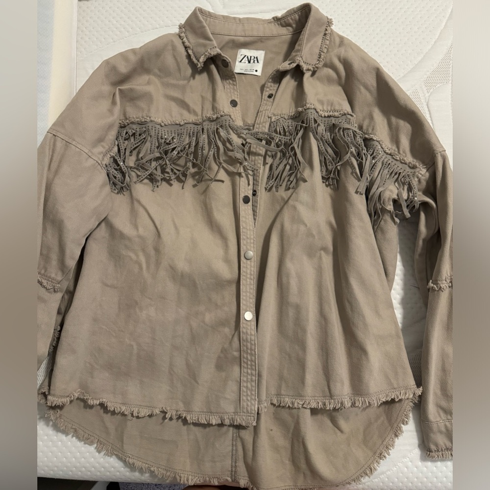 Zara fringe jacket size large